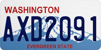 WA license plate AXD2091