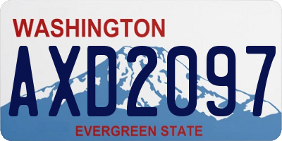 WA license plate AXD2097
