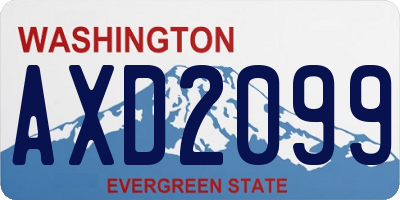 WA license plate AXD2099