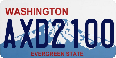 WA license plate AXD2100