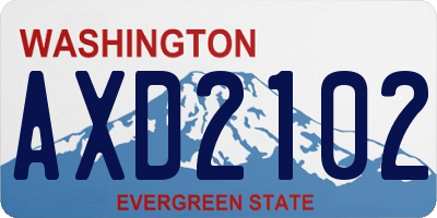 WA license plate AXD2102