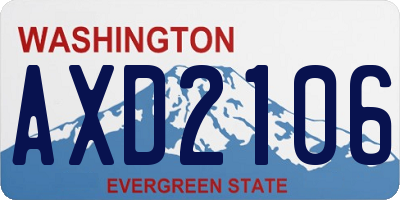 WA license plate AXD2106