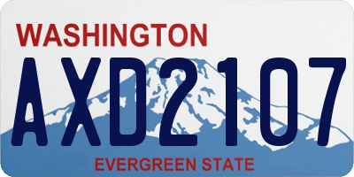 WA license plate AXD2107