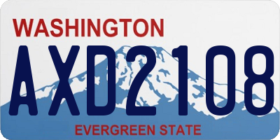 WA license plate AXD2108
