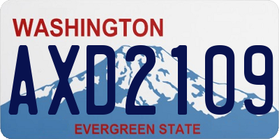 WA license plate AXD2109