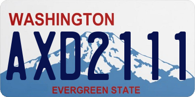 WA license plate AXD2111