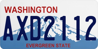 WA license plate AXD2112