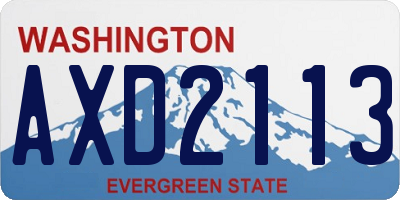 WA license plate AXD2113