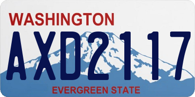 WA license plate AXD2117