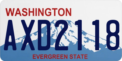 WA license plate AXD2118