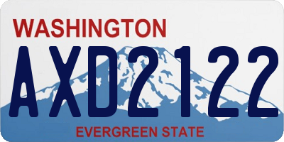 WA license plate AXD2122