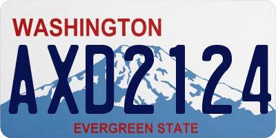 WA license plate AXD2124