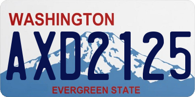 WA license plate AXD2125