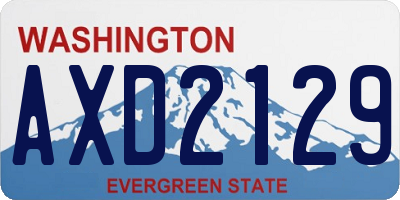 WA license plate AXD2129
