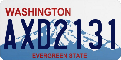 WA license plate AXD2131