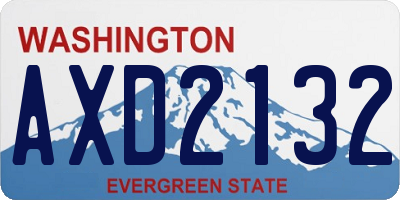 WA license plate AXD2132