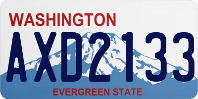 WA license plate AXD2133