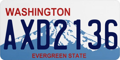 WA license plate AXD2136