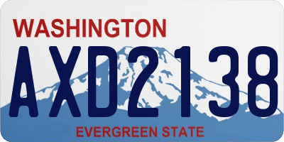 WA license plate AXD2138