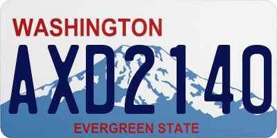 WA license plate AXD2140