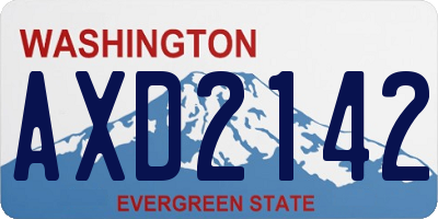 WA license plate AXD2142