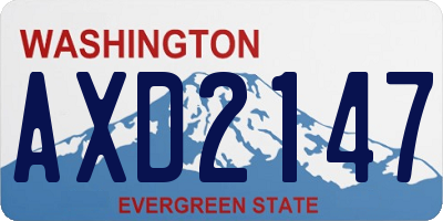 WA license plate AXD2147