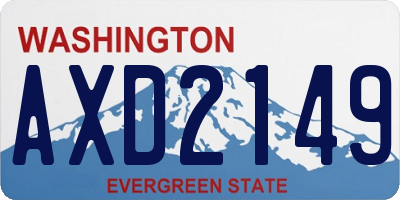 WA license plate AXD2149