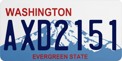 WA license plate AXD2151