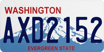 WA license plate AXD2152