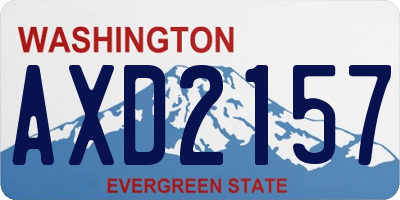 WA license plate AXD2157