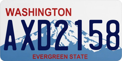 WA license plate AXD2158