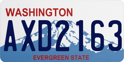 WA license plate AXD2163