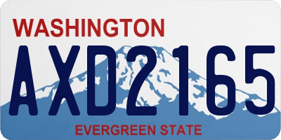 WA license plate AXD2165