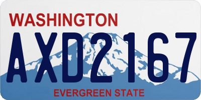 WA license plate AXD2167