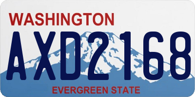 WA license plate AXD2168