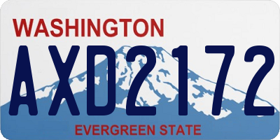 WA license plate AXD2172