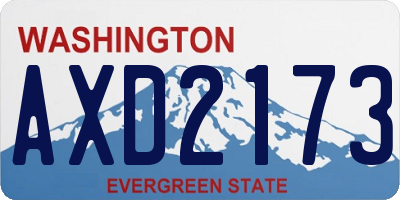 WA license plate AXD2173