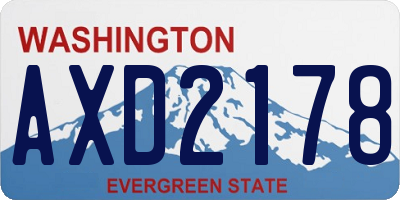 WA license plate AXD2178
