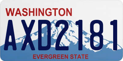 WA license plate AXD2181