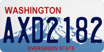 WA license plate AXD2182