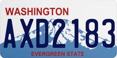 WA license plate AXD2183