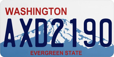 WA license plate AXD2190