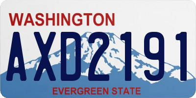 WA license plate AXD2191