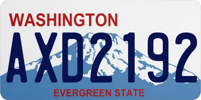 WA license plate AXD2192