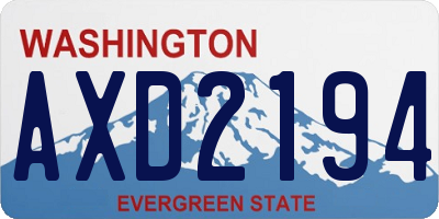 WA license plate AXD2194