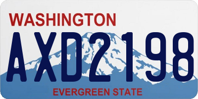 WA license plate AXD2198