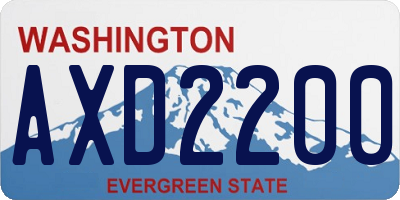 WA license plate AXD2200