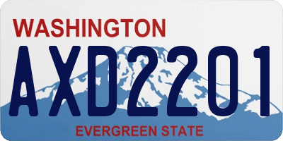 WA license plate AXD2201