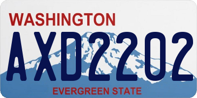WA license plate AXD2202