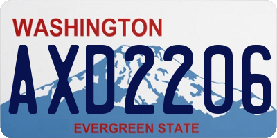 WA license plate AXD2206